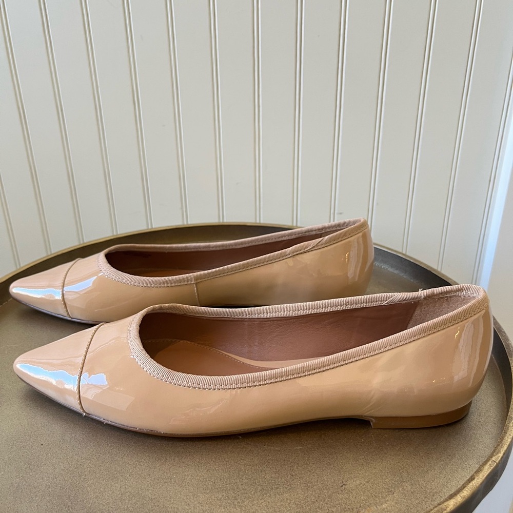REBECCA ALLEN THE SKIM | POINTY TOE BALLET FLAT | NUDE | SIZE: 7 | NEW-OTHER